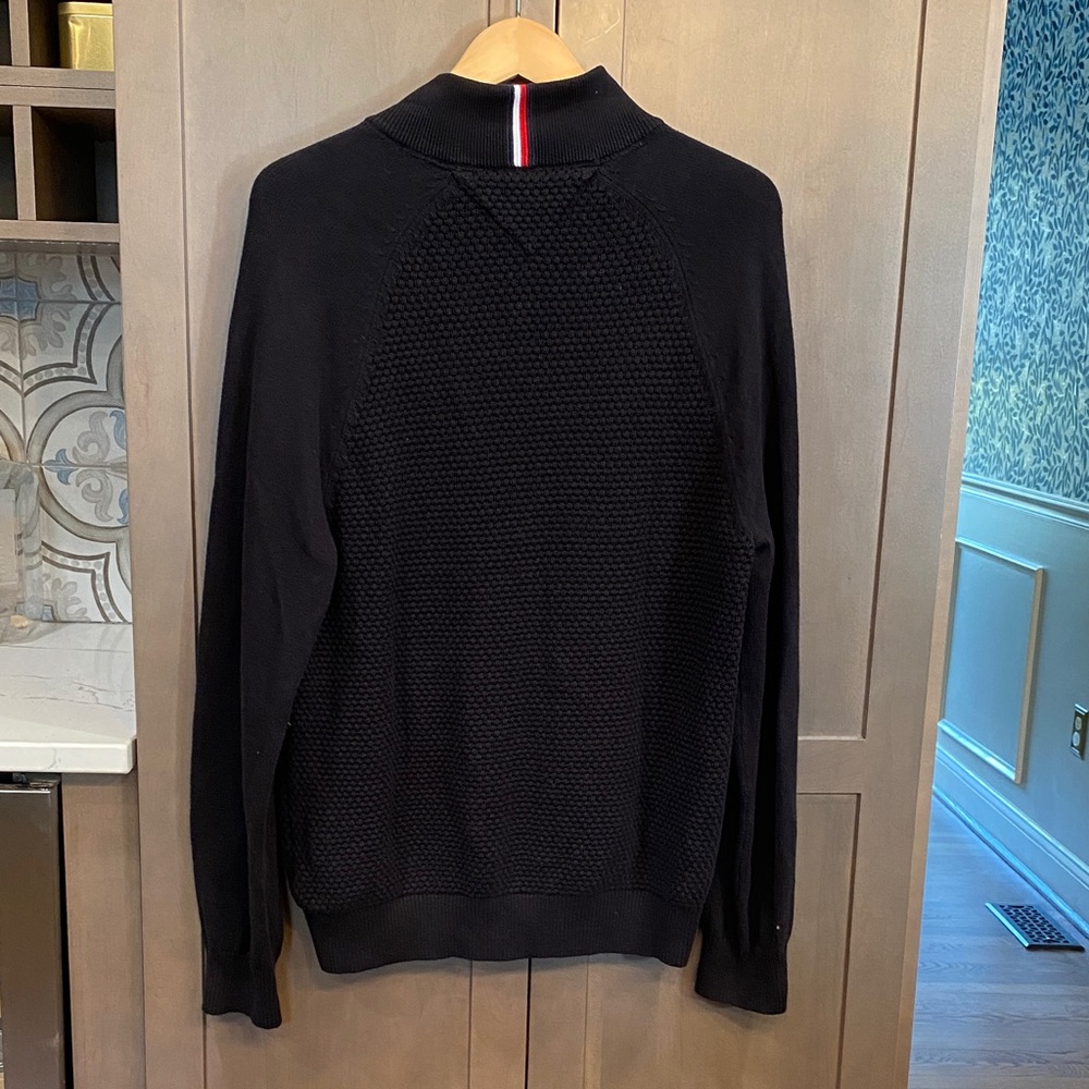 Tommy Hilfiger Men's Black Quarter-Zip Sweater - Picture 5 of 5